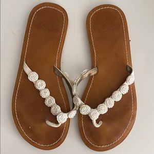Beaded flip flops
